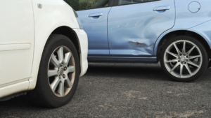two cars involved in an accident